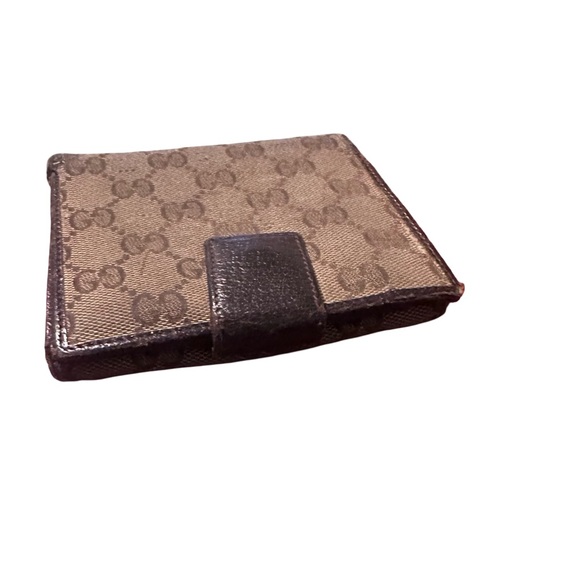 Gucci Monogram French Flap Wallet in the dark brown GG canvas and leather trim. - Picture 3 of 11